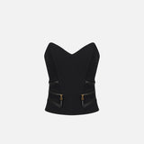 Top con dettagli zip - Elisabetta Franchi TO03656E2 110 ELISABETTA FRANCHI 