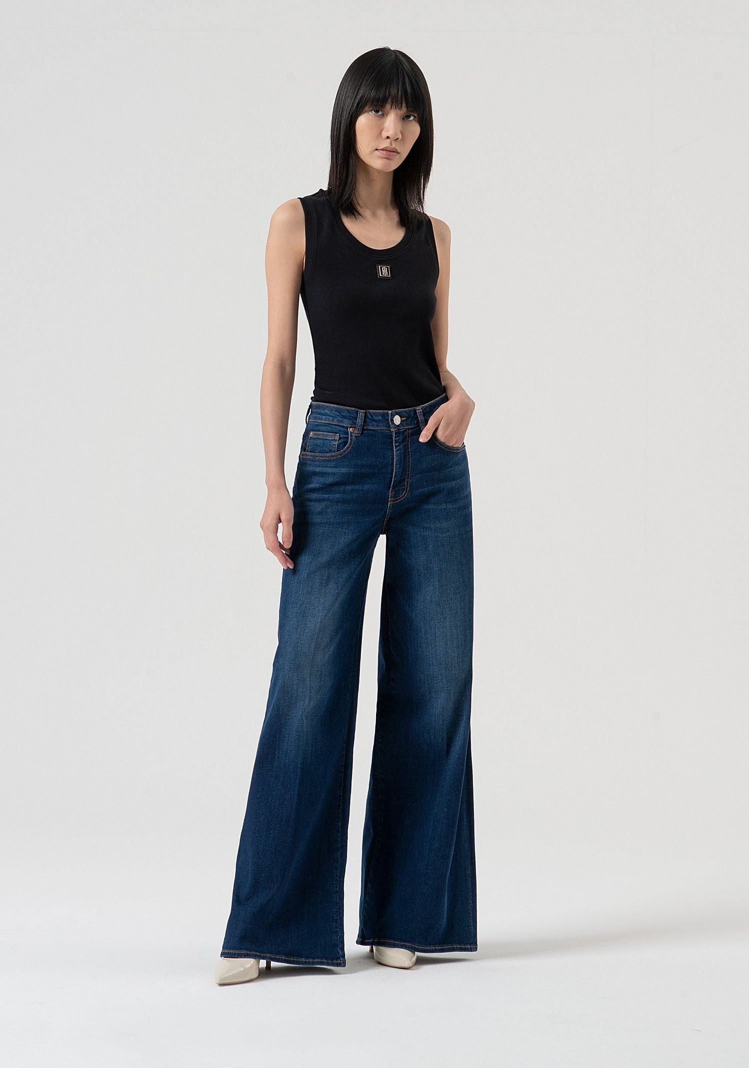 Jeans flare vita alta FP25WV3015D46002 987 FRACOMINA 