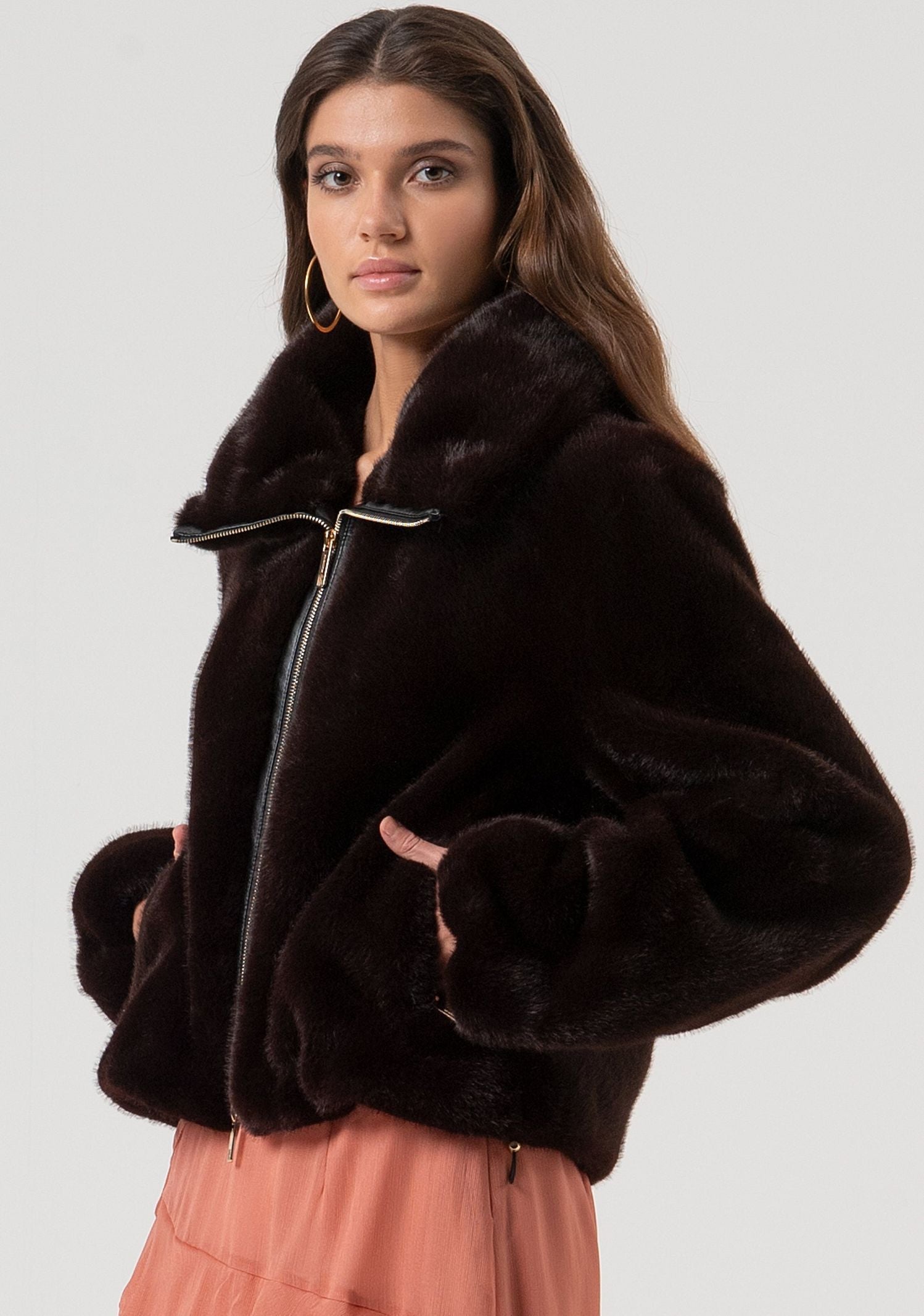 Giacca over con zip - Fracomina FQ25WC4002O44501 091 FRACOMINA 