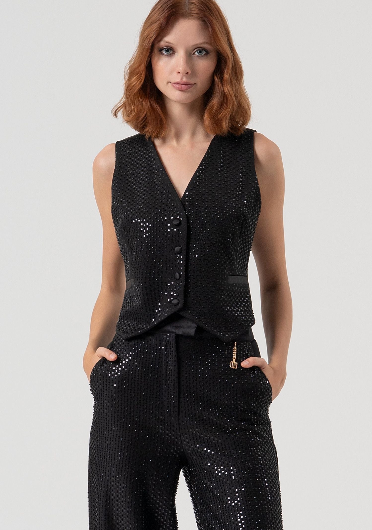 Gilet con strass - Fracomina FQ25WJ5001W815R9 053 FRACOMINA 