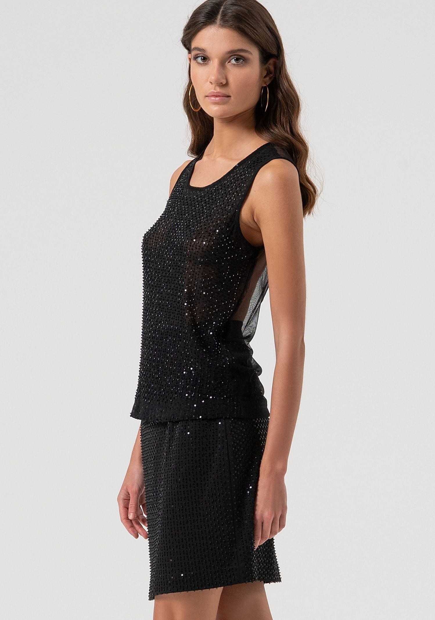 Top con strass - Fracomina FQ25WT1002W424R9 053 FRACOMINA 