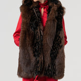 Gilet pelliccia con cappuccio - Fracomina FR25WC4006O44501 091 FRACOMINA 