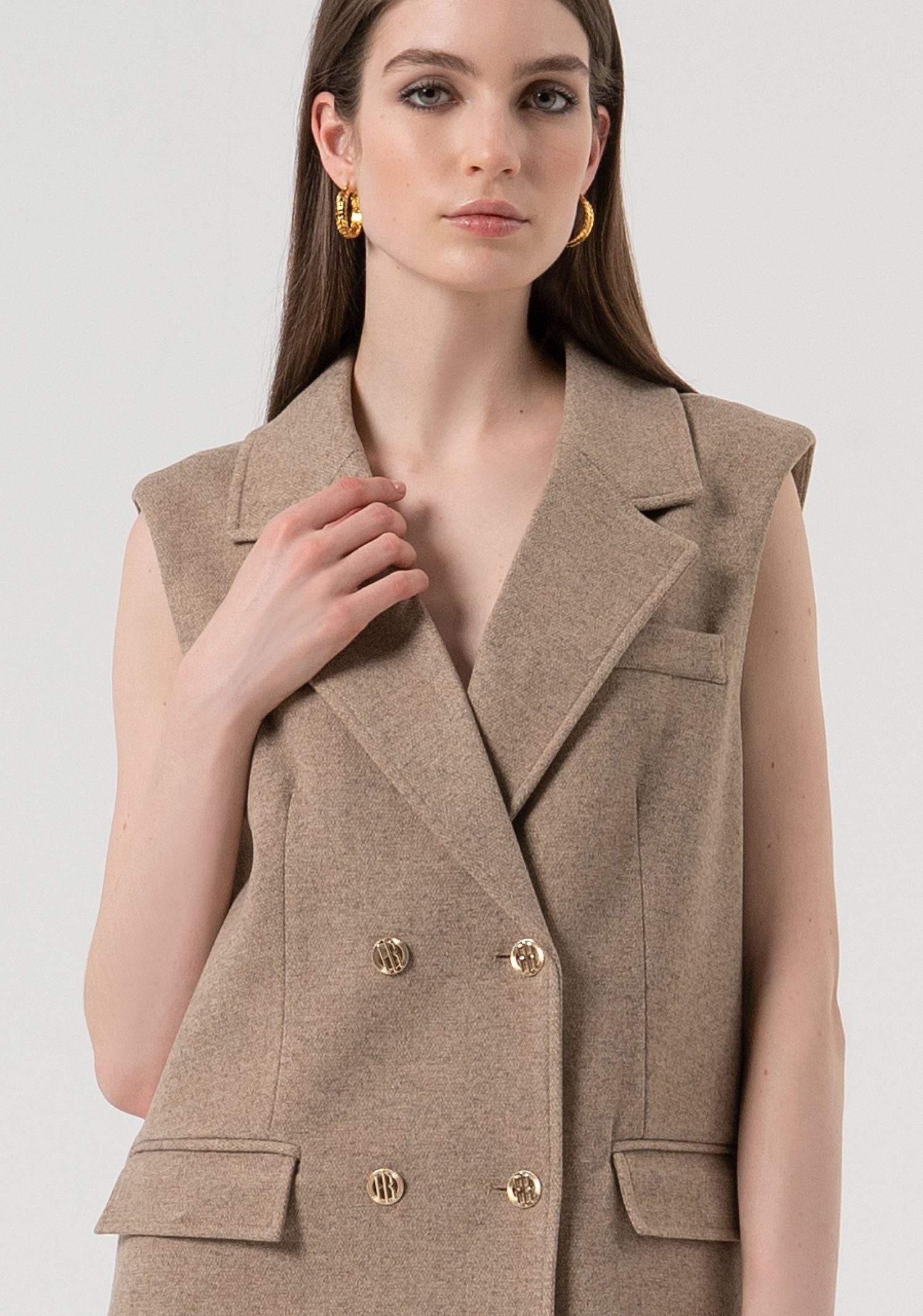 Gilet lungo doppio petto FR25WJ5015W80501 L46 FRACOMINA 