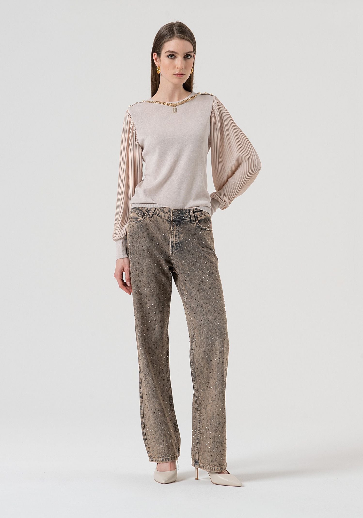 Jeans  flare con strass - Fracomina FR25WV2014D419R9 357 FRACOMINA 