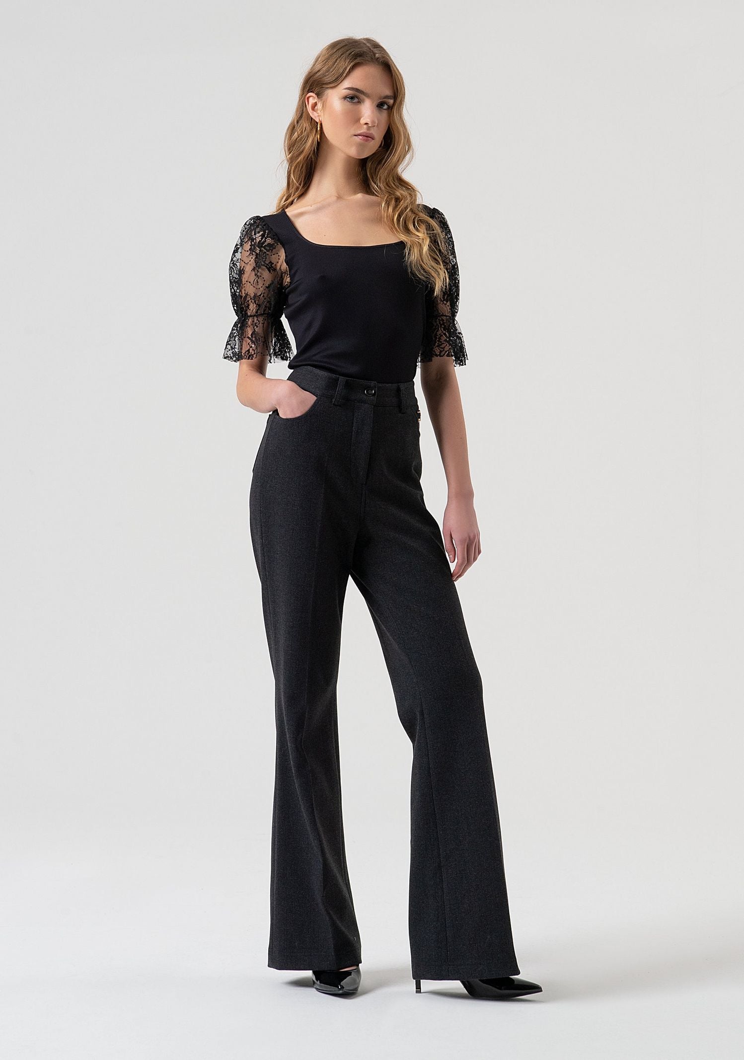 Pantalone bootcut vita alta FR25WVA014W80501 T53 FRACOMINA 