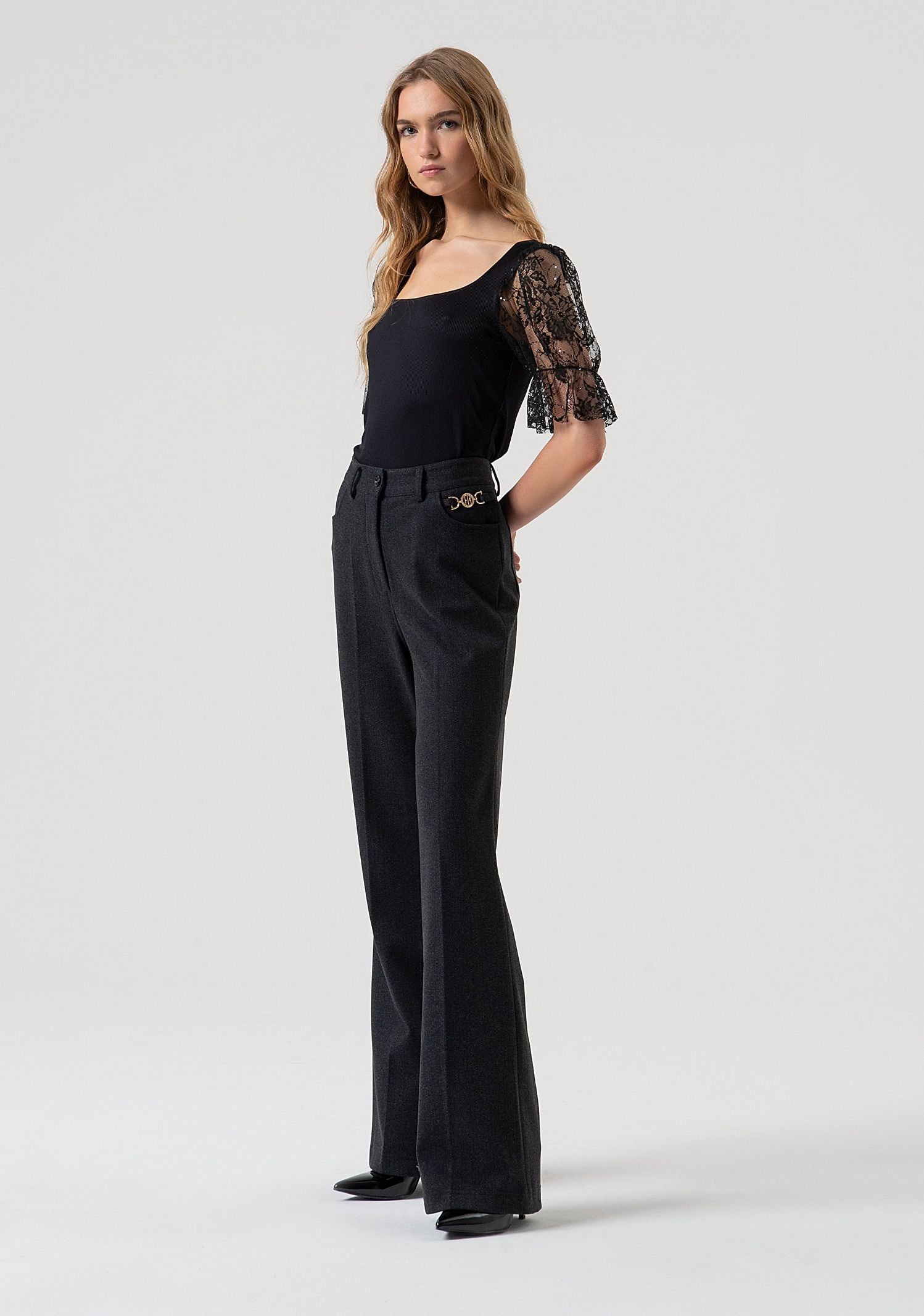 Pantalone bootcut vita alta FR25WVA014W80501 T53 FRACOMINA 