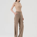 Pantalone cargo vita alta FR25WVC014W80501 L46 FRACOMINA 