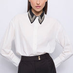 Camicia in popeline con strass 521FD45012 521045-01 GAUDI' 