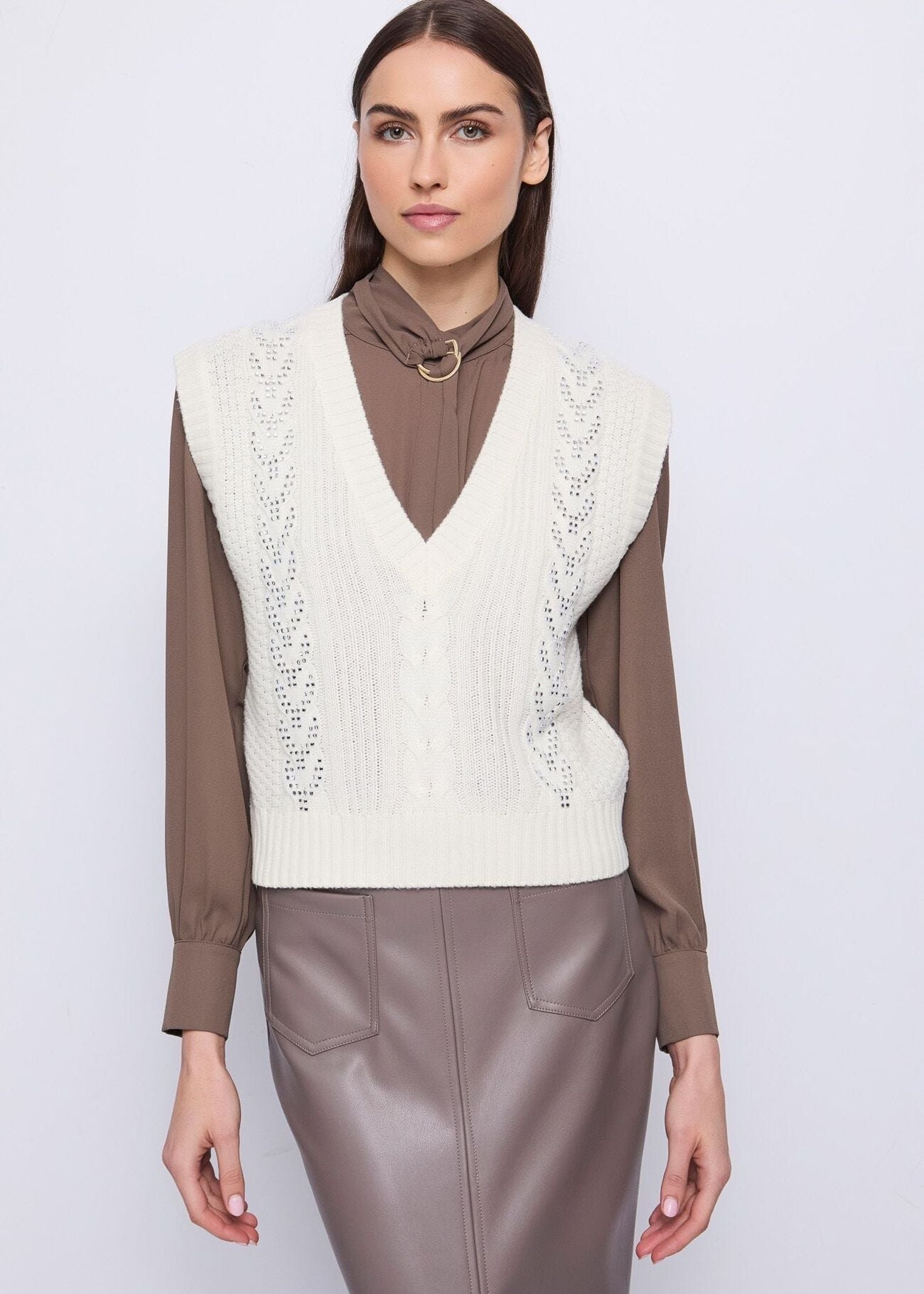 Gilet con strass 521FD53017 3213 GAUDI' 