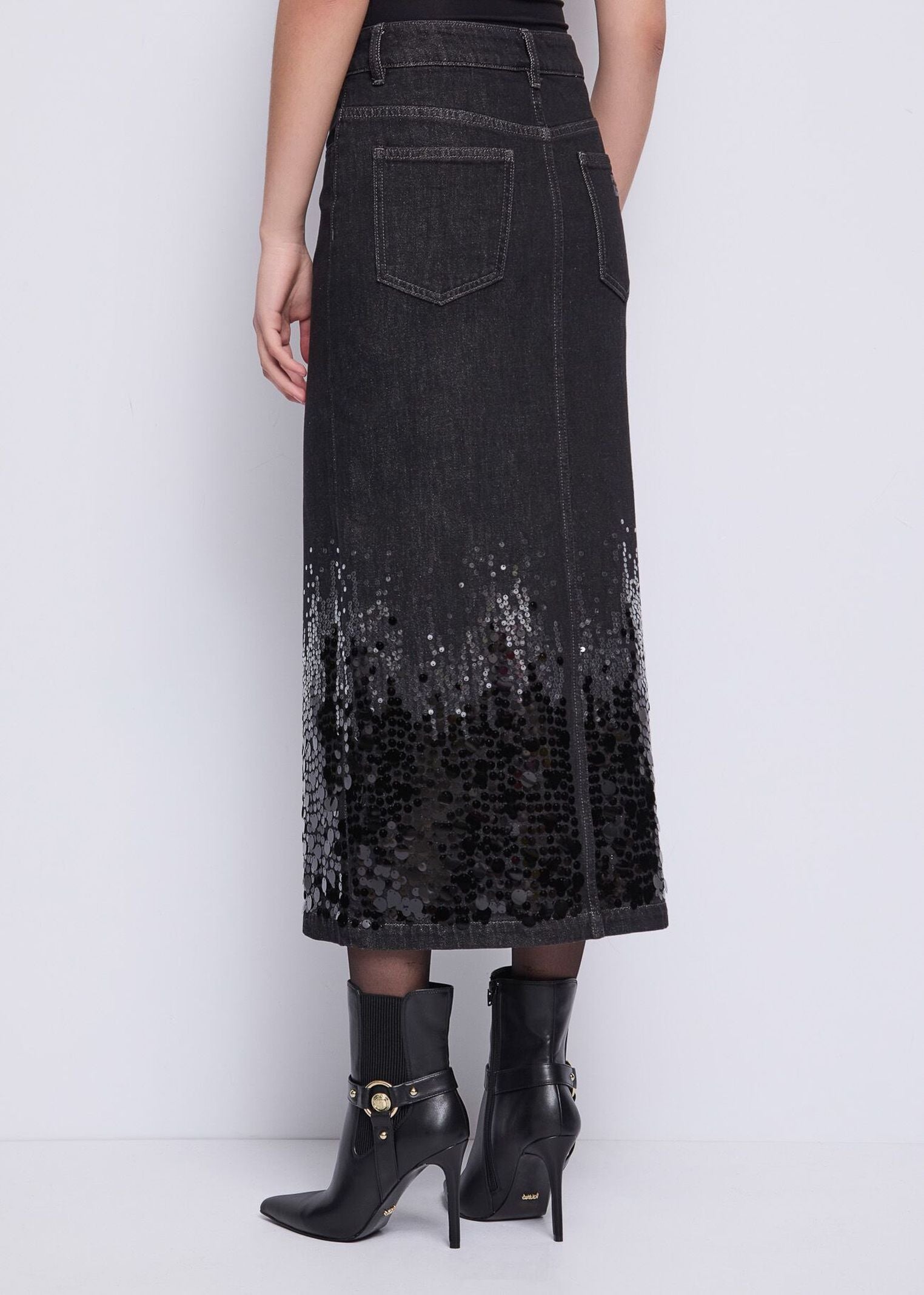 Gonna lunga denim con strass 521FD76001 00 GAUDI' 