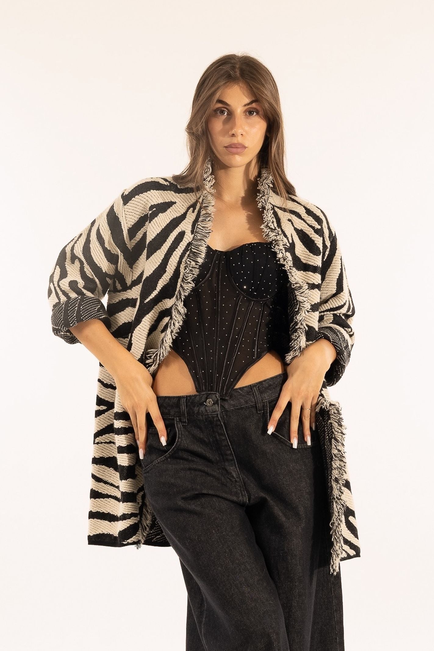 Cardigan giacca in lana - Kontatto 3M1033N1 496 KONTATTO 