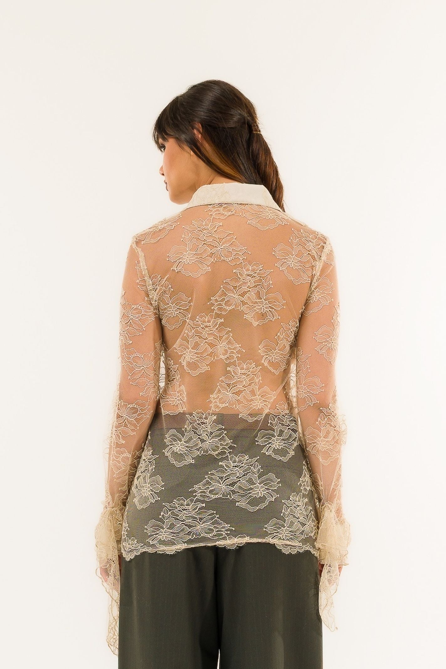 Camicia in pizzo con rouge - Kontatto NH305C 173 KONTATTO 