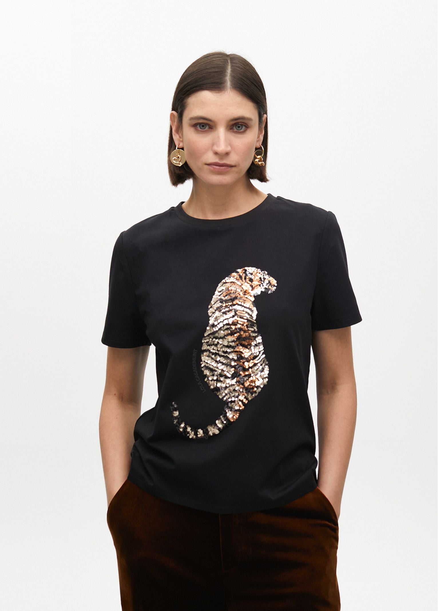 T-shirt con paillettes LF2515027 00N LOLA 