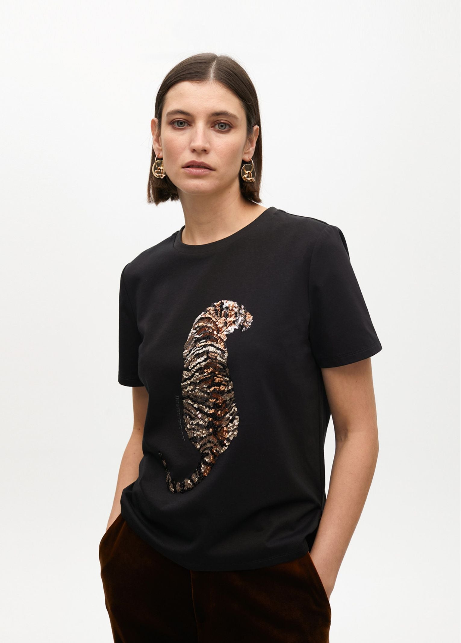 T-shirt con paillettes LF2515027 00N LOLA 