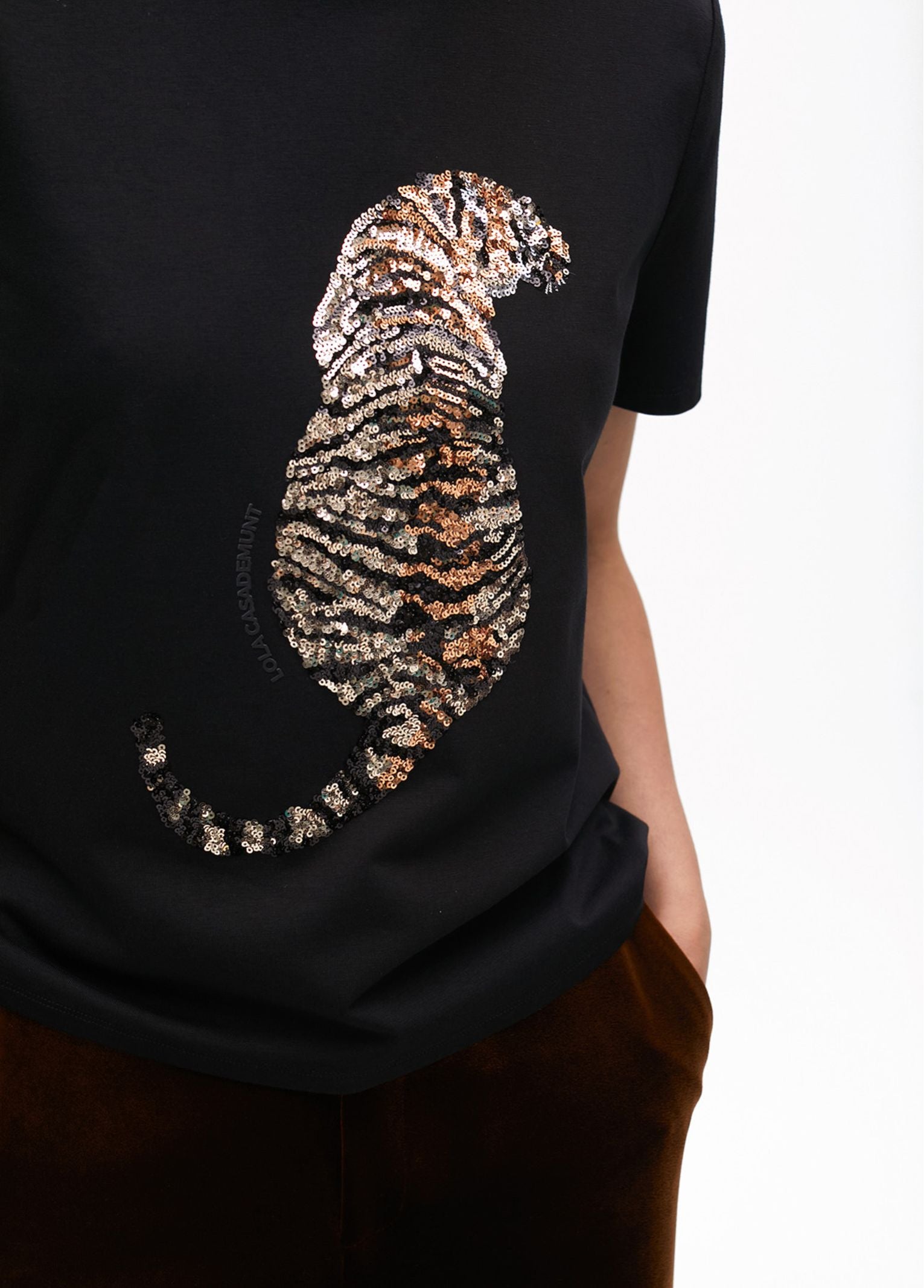 T-shirt con paillettes LF2515027 00N LOLA 