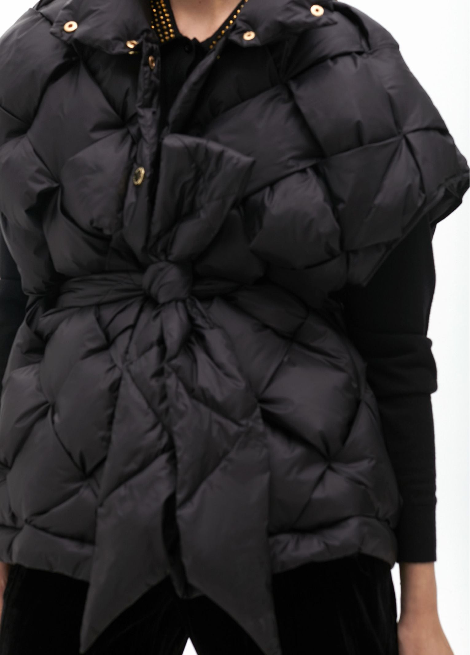 Gilet trapuntato con cintura MF2501006 00N MAITE 