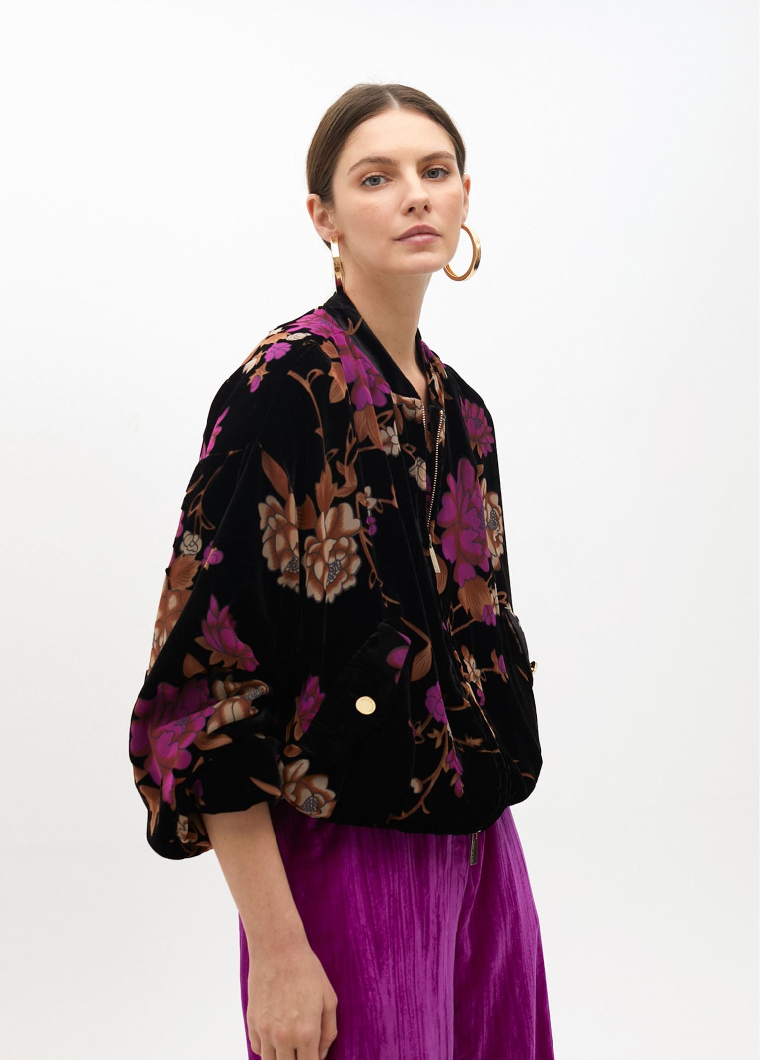 Bomber in velluto devorè MF2502016 22N MAITE 