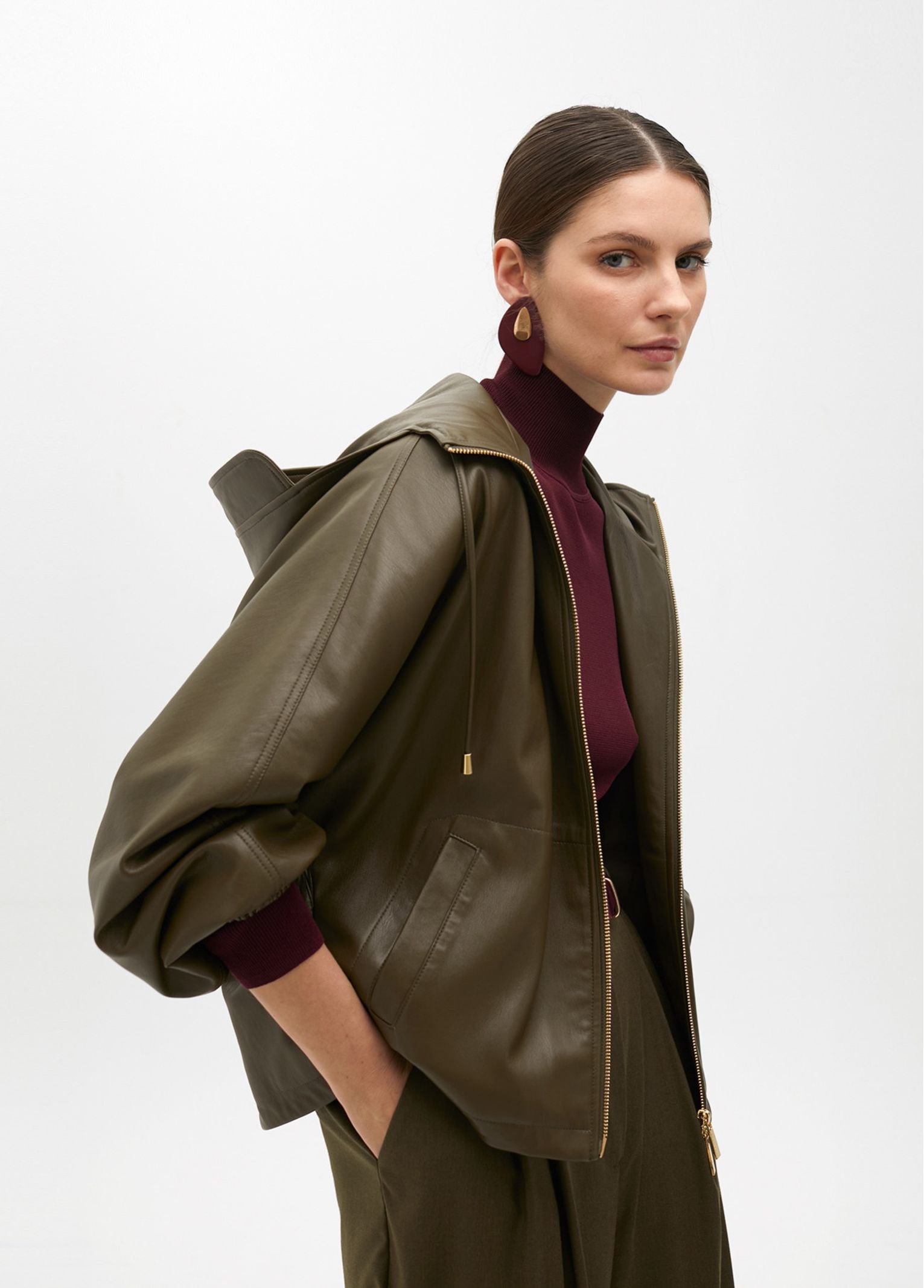 Bomber effetto pelle MF2502019 060 MAITE 