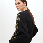 Maglia in rete con paillettes dorate MF2511026 2N5 MAITE 