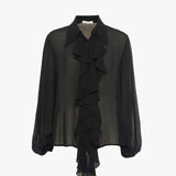 Camicia con volant C032VU MA001 MANILA GRACE 