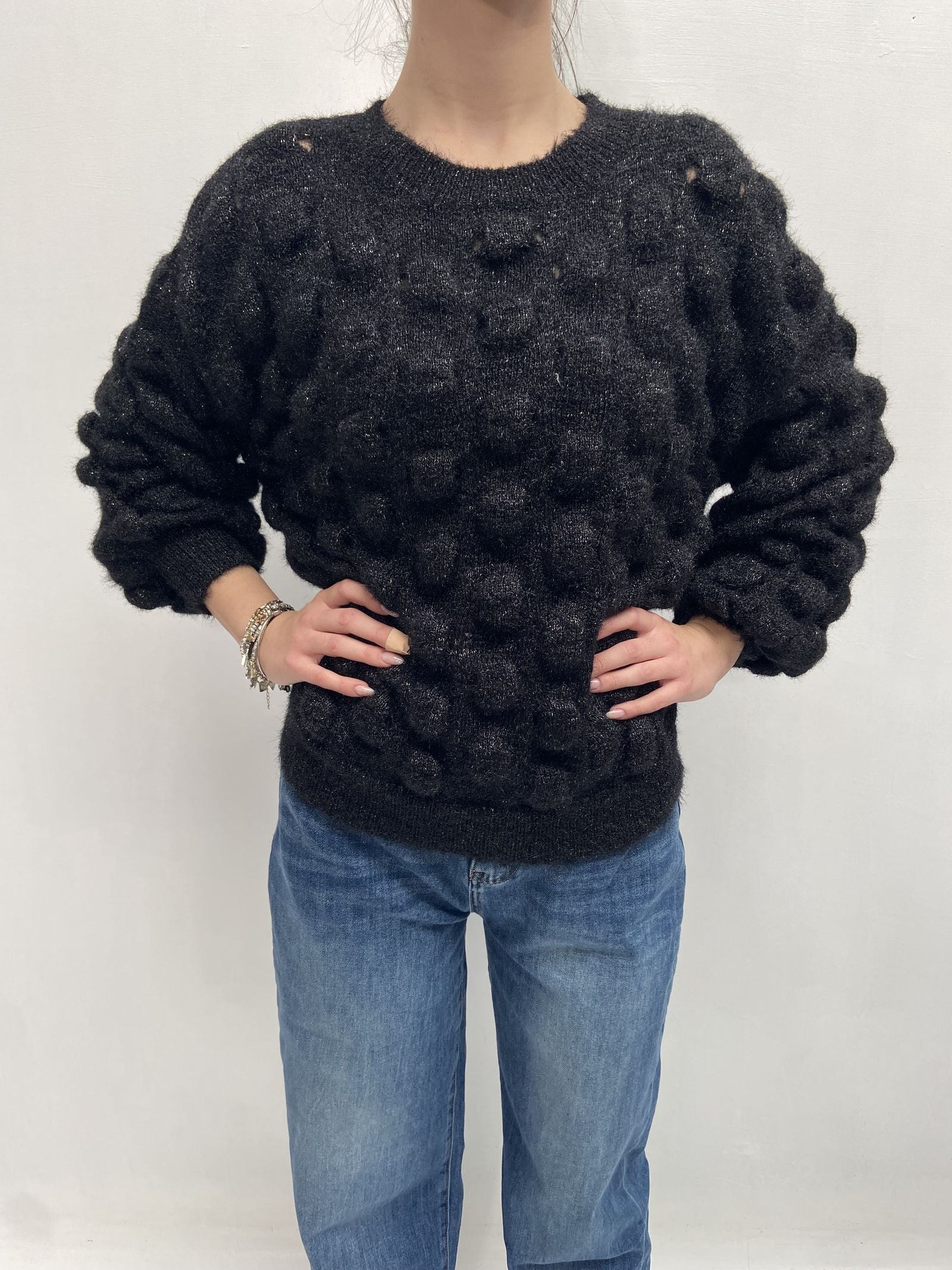 Maglia lavorazione traforata - Ofelia 153 NERO OFELIA 