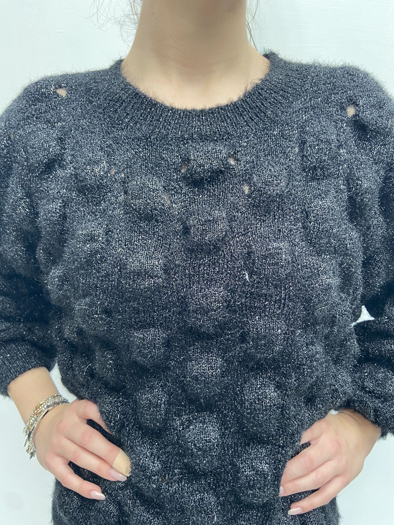 Maglia lavorazione traforata - Ofelia 153 NERO OFELIA 