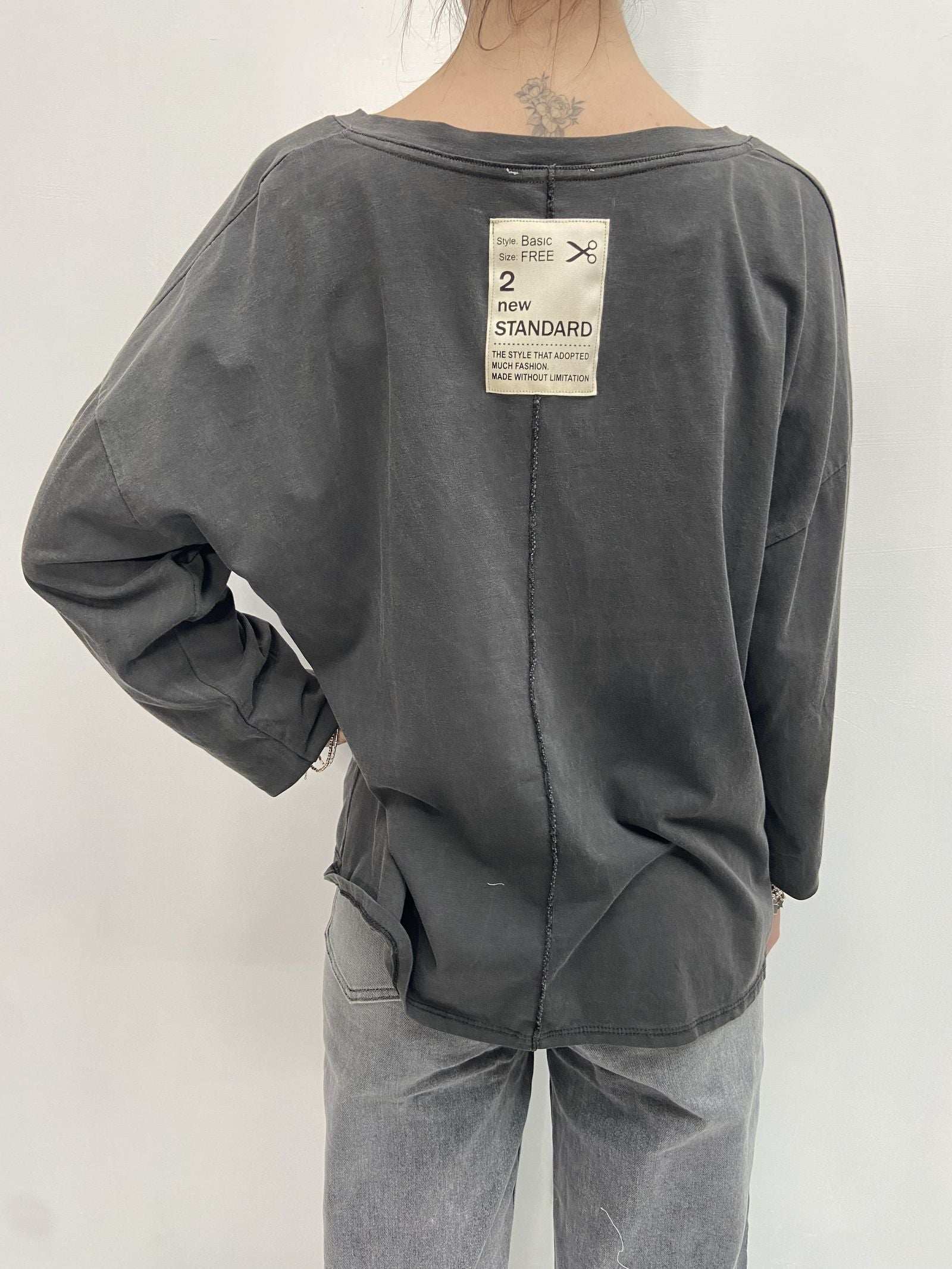 T-shirt scollo a V - Ofelia 2831 ANTRACITE OFELIA 