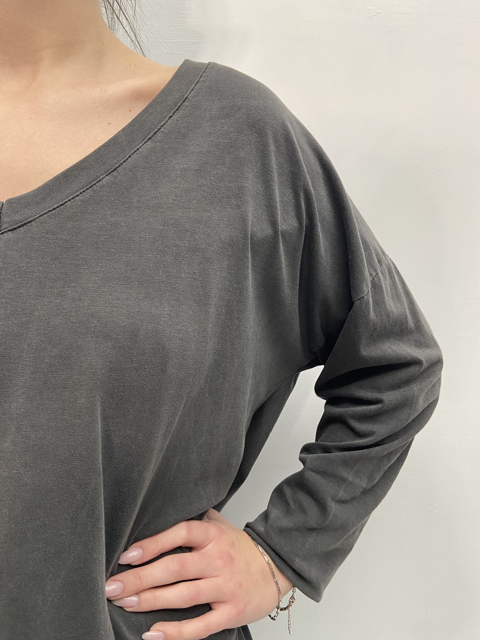 T-shirt scollo a V - Ofelia 2831 ANTRACITE OFELIA 