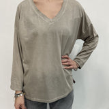T-shirt scollo a V - Ofelia 2831 CREMA OFELIA 