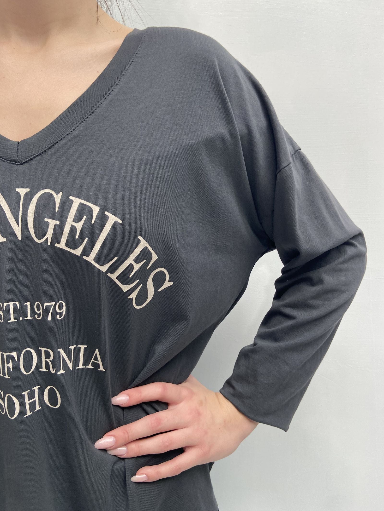 T-shirt stampa Los Angeles - Ofelia 2831LOSANGELES ANTRACITE OFELIA 