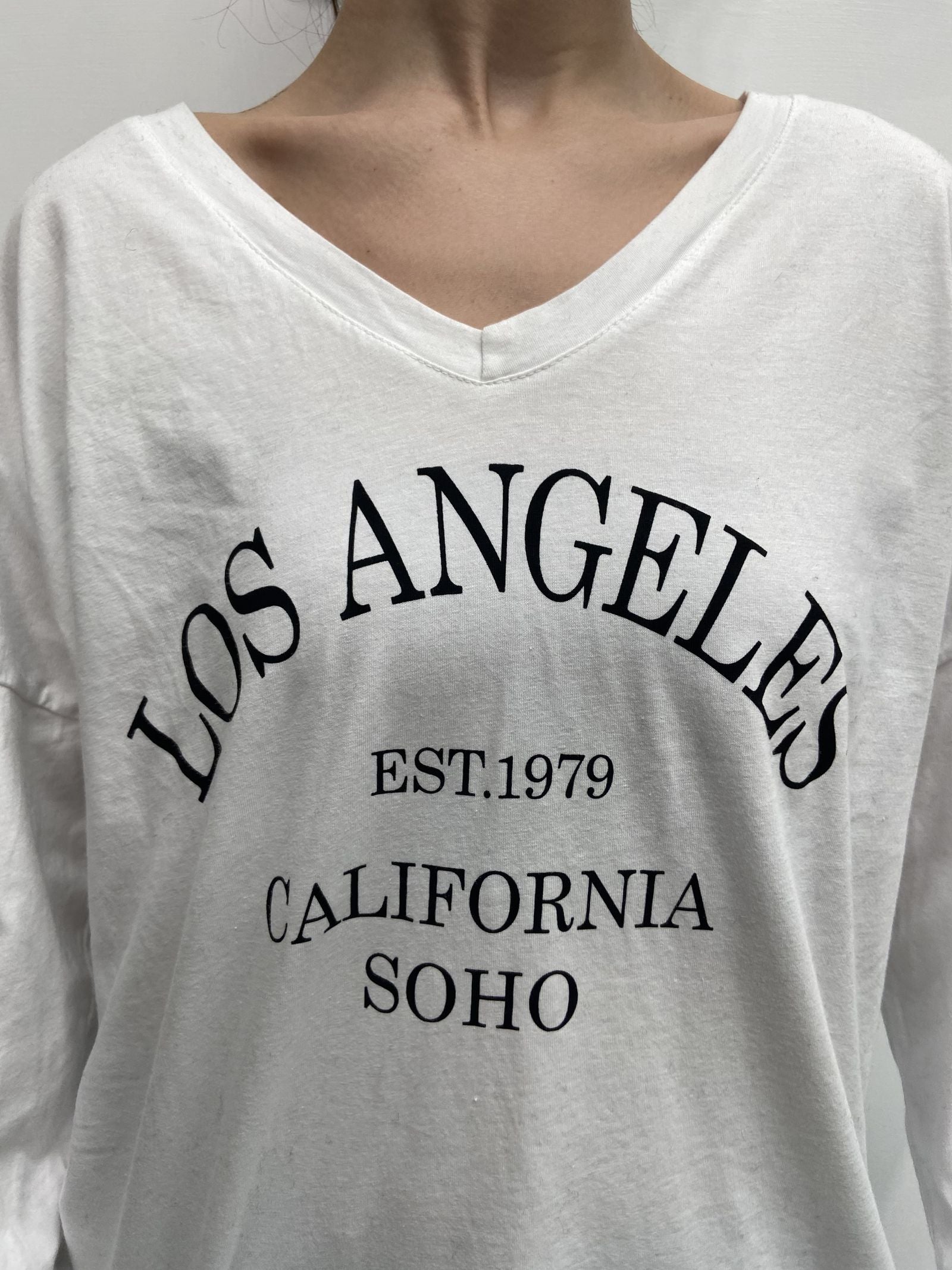 T-shirt stampa Los Angeles - Ofelia 2831LOSANGELES BIANCONERO OFELIA 