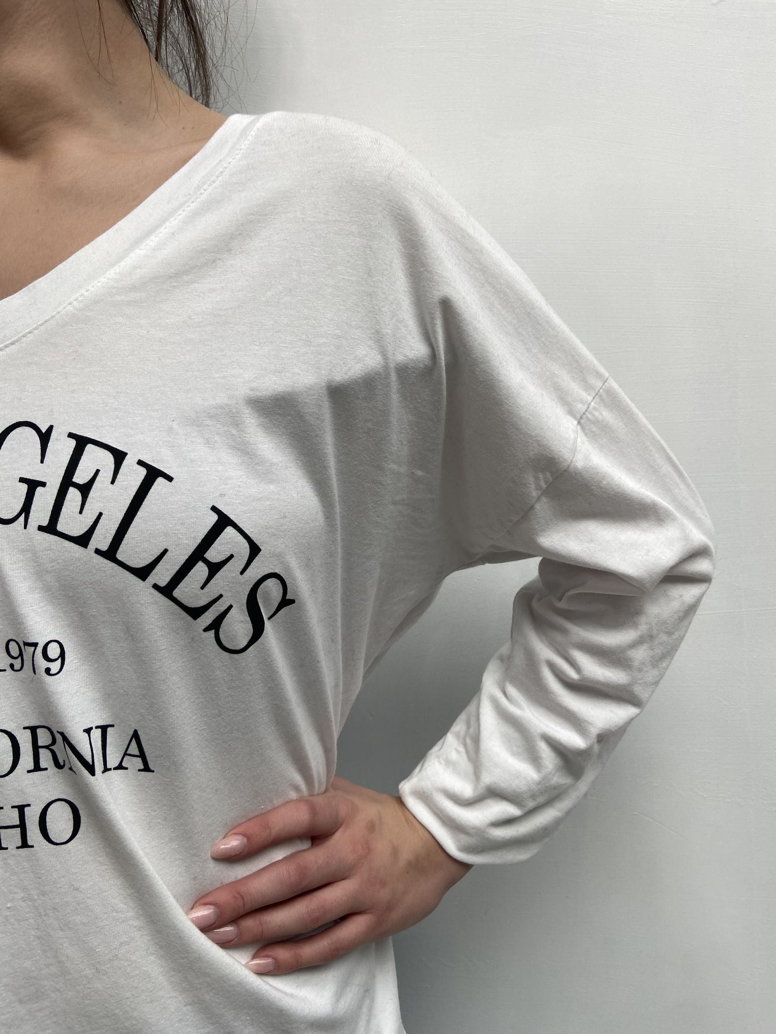 T-shirt stampa Los Angeles - Ofelia 2831LOSANGELES BIANCONERO OFELIA 