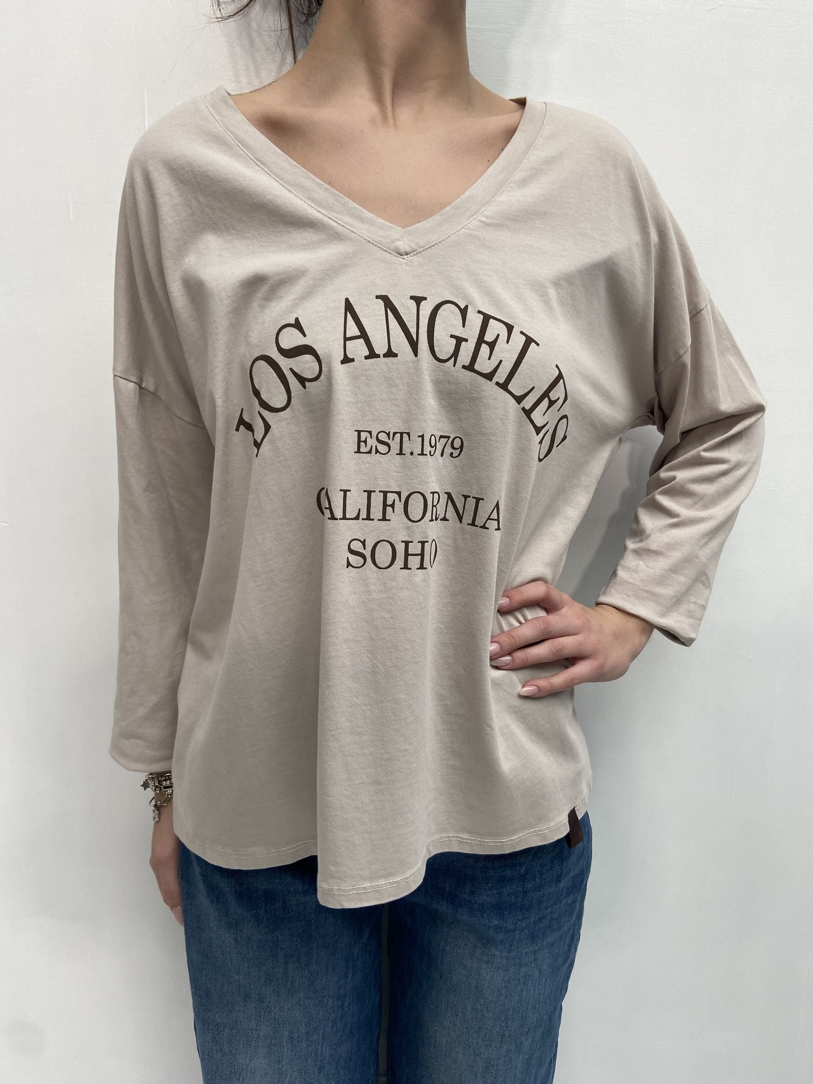 T-shirt stampa Los Angeles - Ofelia 2831LOSANGELES TORTORA OFELIA 