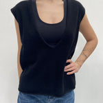 Gilet scollo a V CBGL4734 NERO OFELIA 