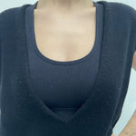 Gilet scollo a V CBGL4734 NERO OFELIA 