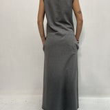 Abito lungo scollo a V - Ofelia D1187 GRIGIO OFELIA 