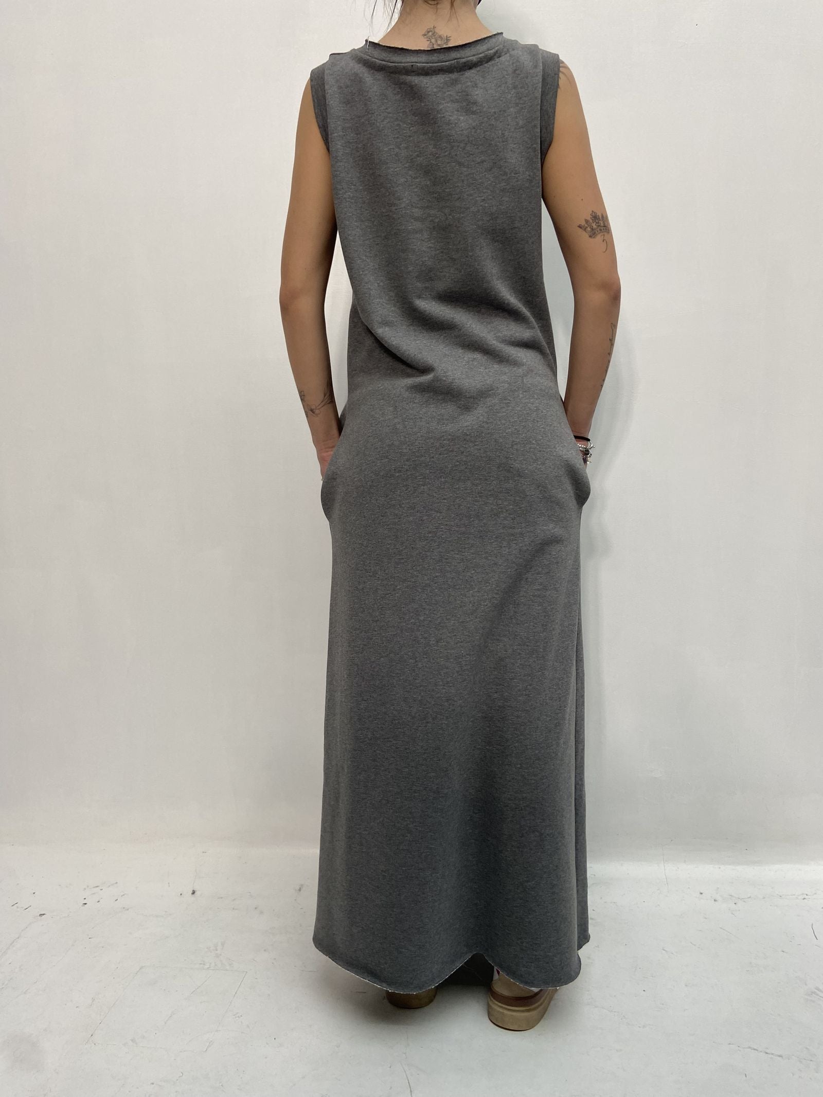 Abito lungo scollo a V - Ofelia D1187 GRIGIO OFELIA 