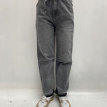 Jeans mom fit con coulisse - Ofelia LAF264 GRIGIO OFELIA 