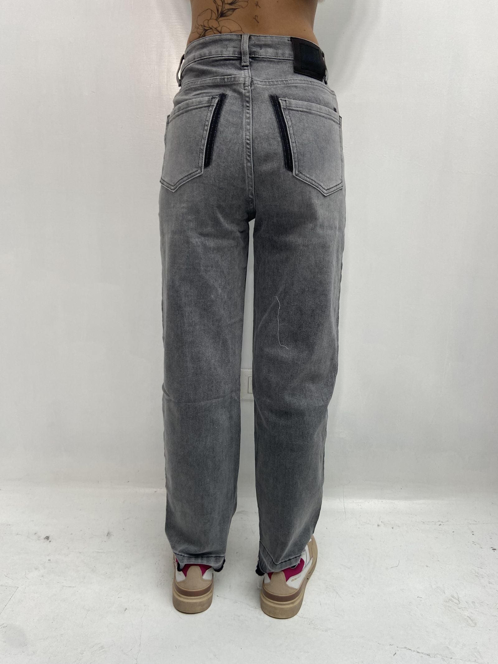 Jeans mom fit con coulisse - Ofelia LAF264 GRIGIO OFELIA 