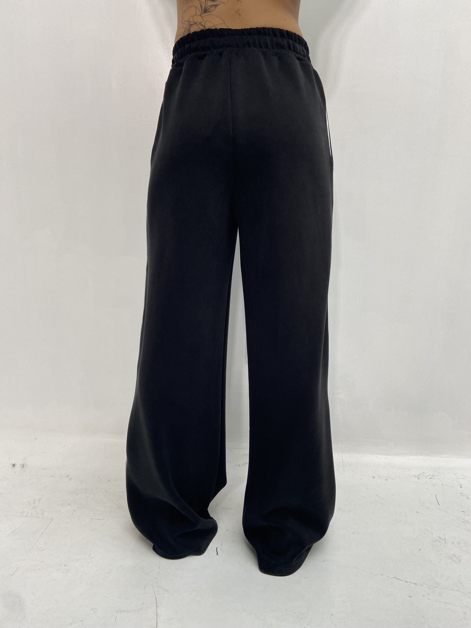 Pantalone gamba ampia Z6034 NERO OFELIA 