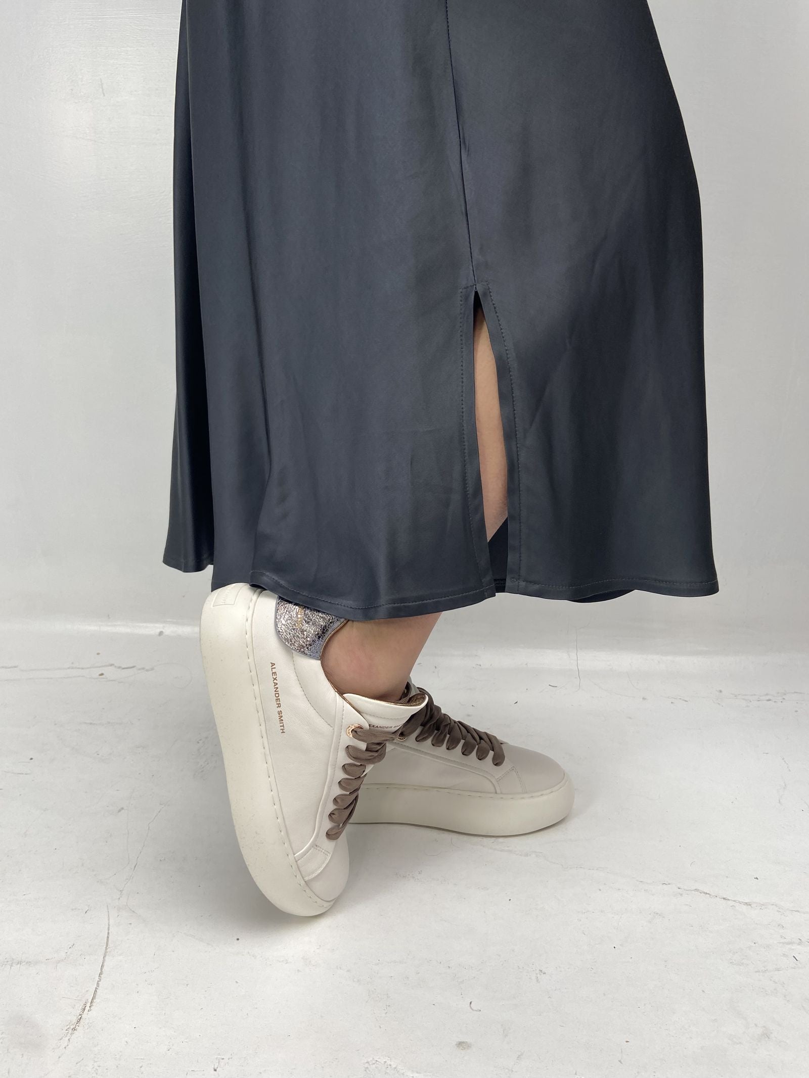 Abito lungo in raso - Ofelia D160 GRIGIO OFELIA 
