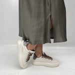 Abito lungo in raso - Ofelia D160 TAUPE OFELIA 