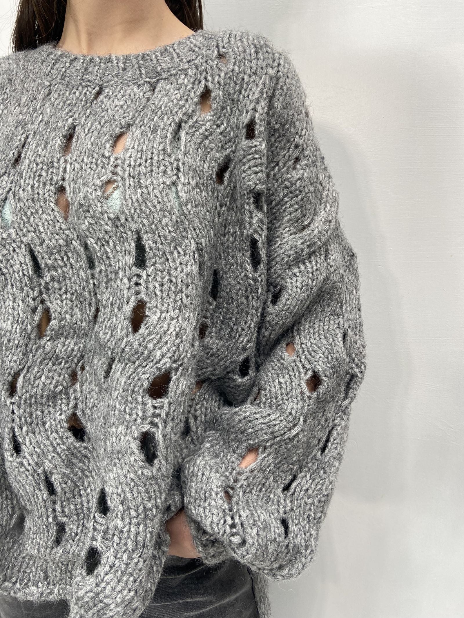Maglia intrecciata JS376 GRIGIO OFELIA 