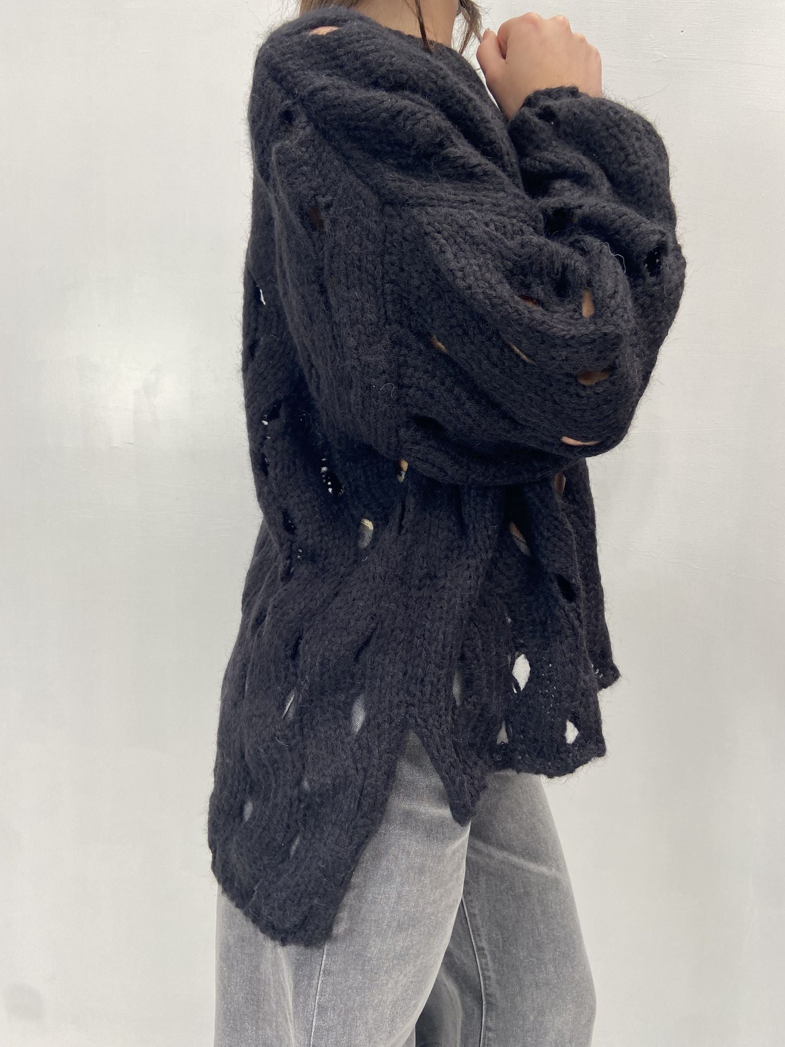Maglia intrecciata JS376 NERO OFELIA 