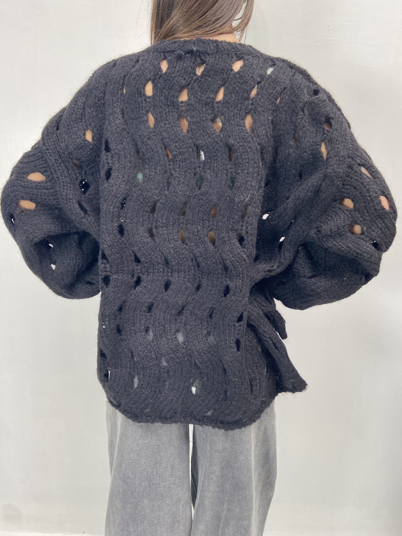 Maglia intrecciata JS376 NERO OFELIA 