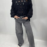 Maglia intrecciata JS376 NERO OFELIA 