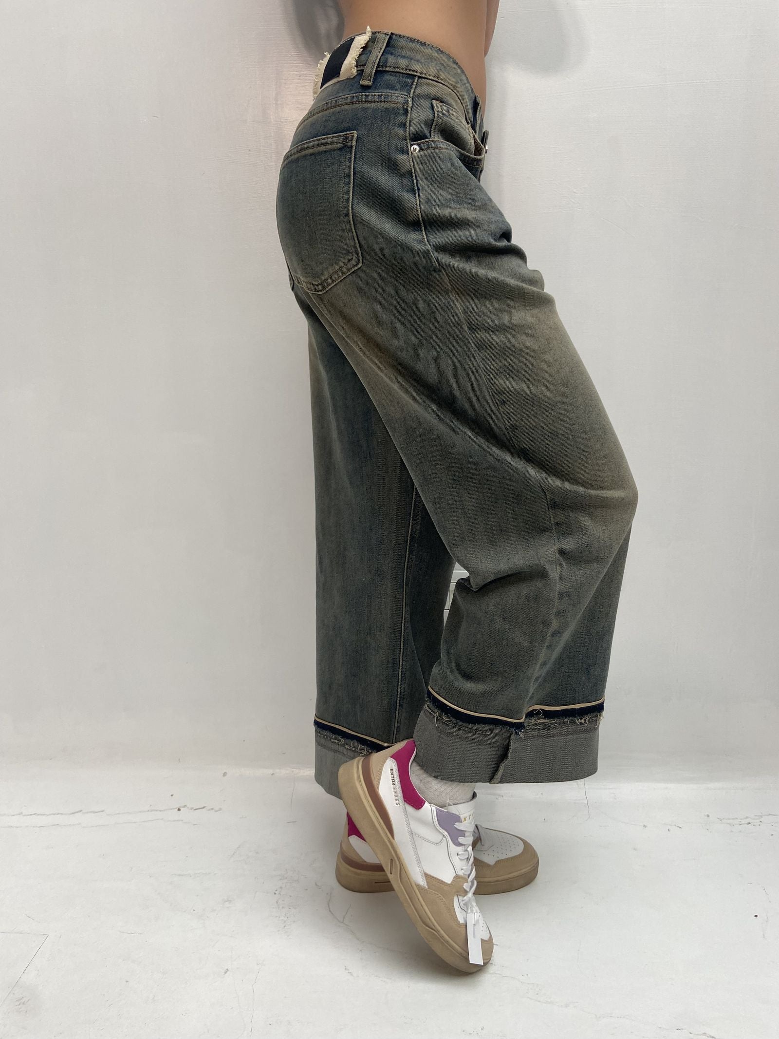 Jeans crop con risvolto - Ofelia LAF235 DENIM OFELIA 