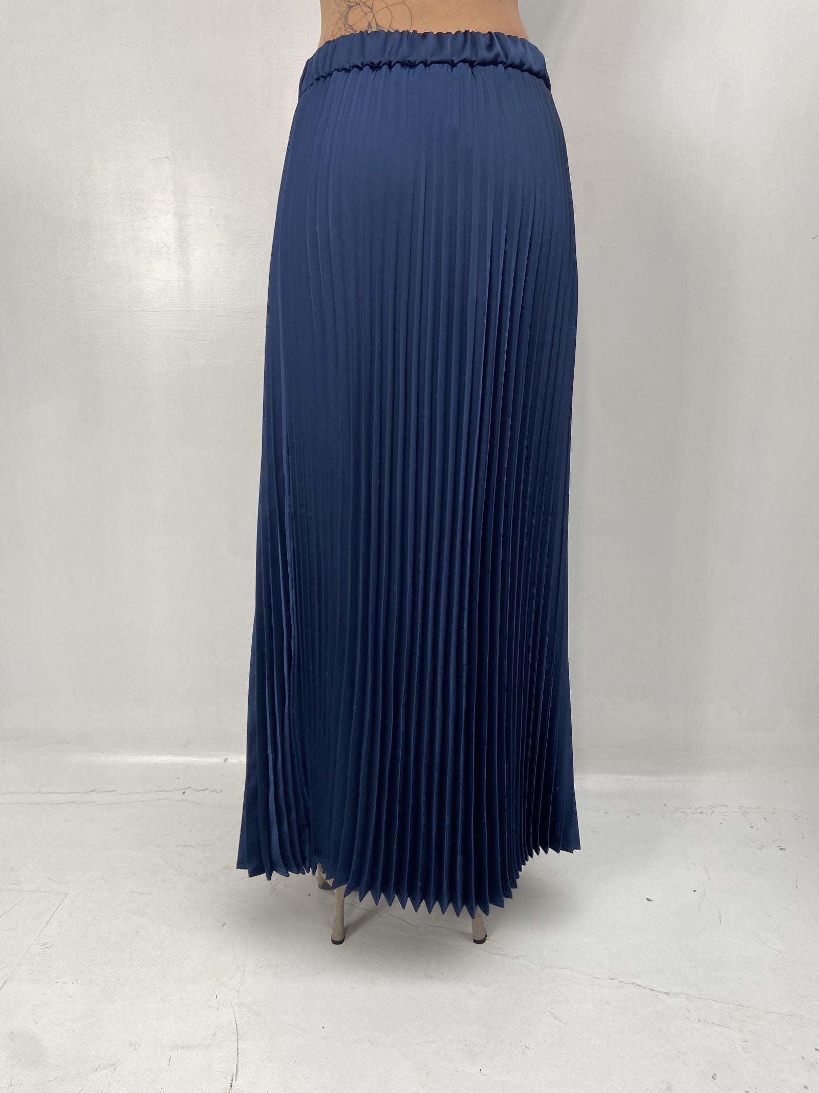 Gonna in raso plissè - Ofelia SK1183 BLU OFELIA 