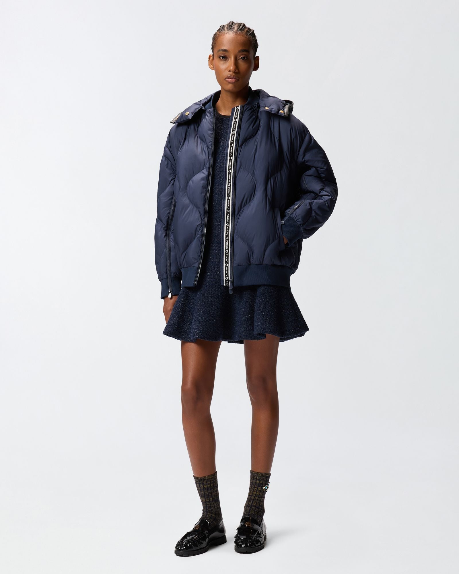 Bomber con cappuccio 105336A2OK G82 PINKO 