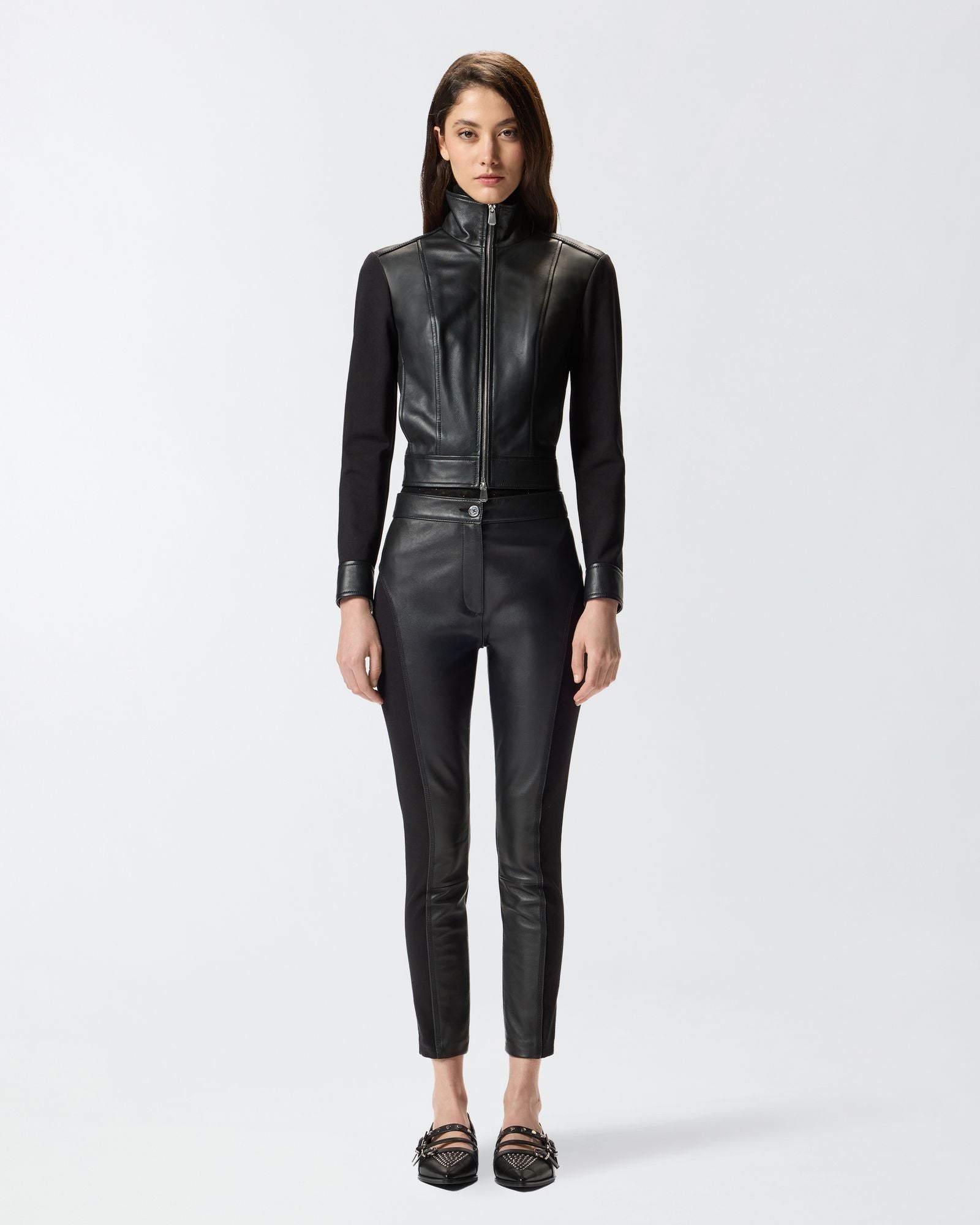 Pantalone skinny in pelle 105366Y75K Z99 PINKO 